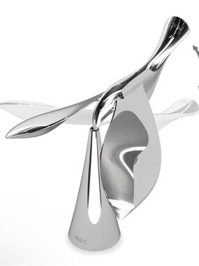 Tipsy Bottle Opener – Balancing Bird Sculptural Bar Tool and Accessory, Chrome